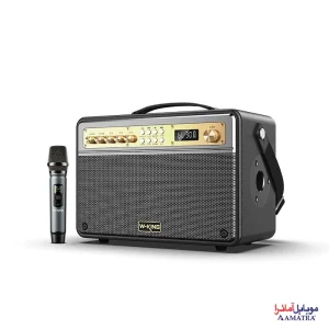 اسپیکر بلوتوثی قابل حمل دبلیو کینگ مدل W-KING K6S رم و فلش خور، توان 100 وات، با میکروفون