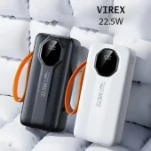 پاوربانک 30000 میلی آمپر فست شارژ با کابل داخلی مدل Virex PB-16