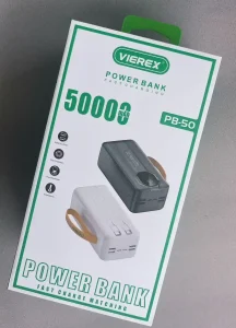 پاوربانک 50000 میلی آمپر فست شارژ با کابل داخلی مدل Virex PB-50