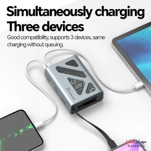 پاوربانک‌ ۱۰۰۰۰ سوپر فست شارژ با کابل متصل مدل Konfulon A58Q